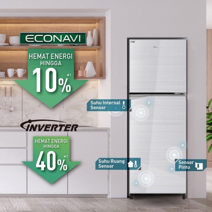 Panasonic Kulkas Two Door 210 L - NR-BB210VH | NR BB210VH